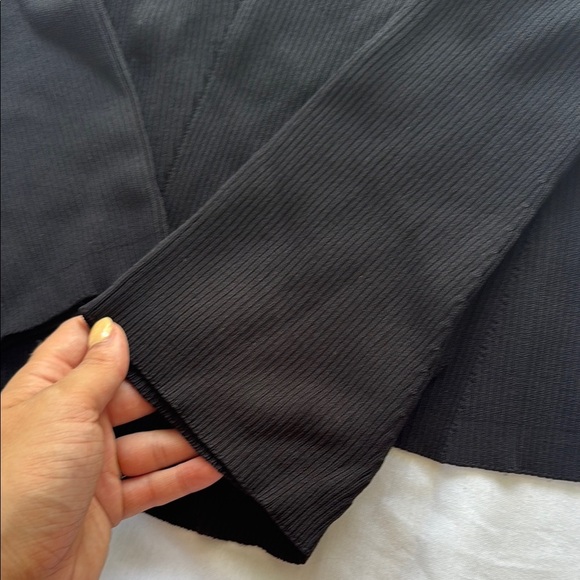 VICI Black Ribbed Long Sleeve Top with flare sleeves - Picture 3 of 4